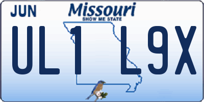 MO license plate UL1L9X