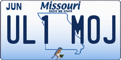 MO license plate UL1M0J