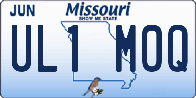 MO license plate UL1M0Q