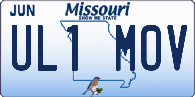 MO license plate UL1M0V