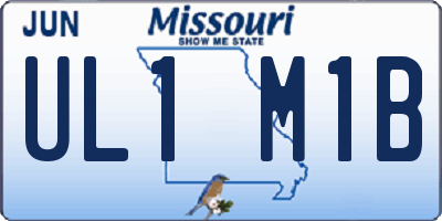 MO license plate UL1M1B