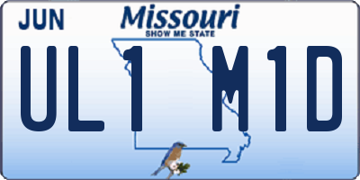 MO license plate UL1M1D