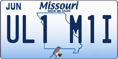 MO license plate UL1M1I