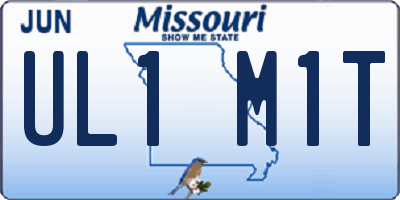 MO license plate UL1M1T