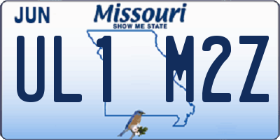 MO license plate UL1M2Z