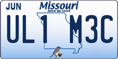 MO license plate UL1M3C