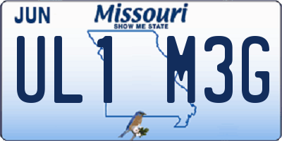 MO license plate UL1M3G