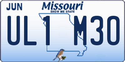 MO license plate UL1M3O