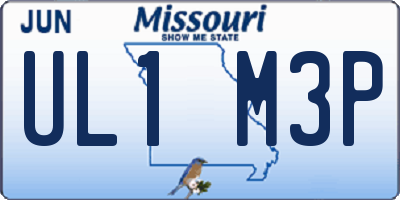 MO license plate UL1M3P