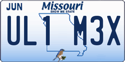 MO license plate UL1M3X