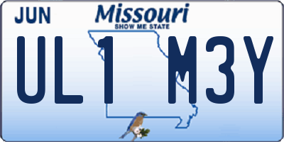 MO license plate UL1M3Y