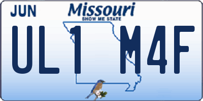 MO license plate UL1M4F
