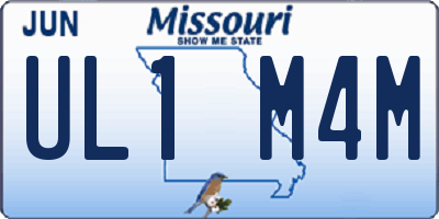 MO license plate UL1M4M
