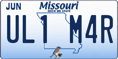MO license plate UL1M4R