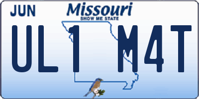 MO license plate UL1M4T