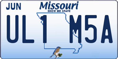 MO license plate UL1M5A