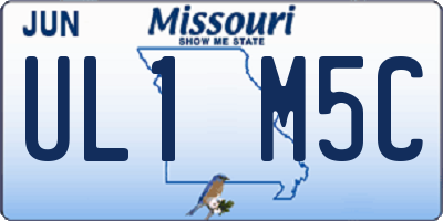 MO license plate UL1M5C