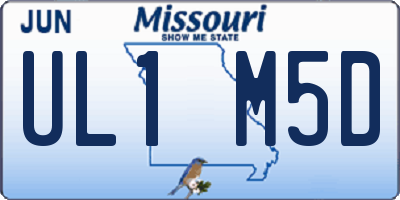MO license plate UL1M5D
