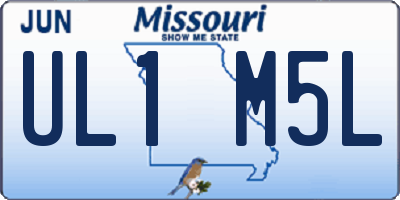 MO license plate UL1M5L