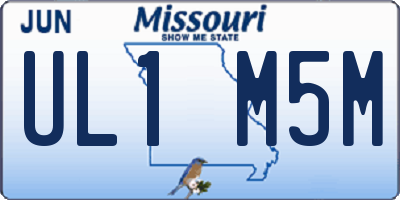 MO license plate UL1M5M