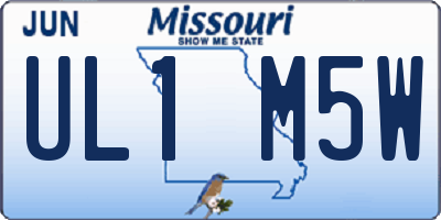 MO license plate UL1M5W