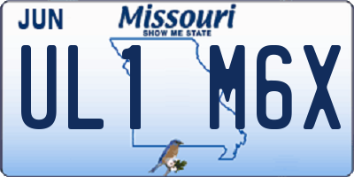 MO license plate UL1M6X