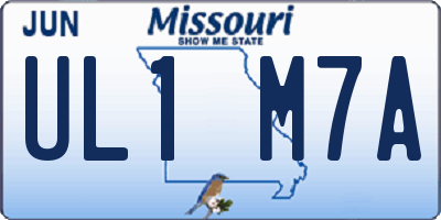 MO license plate UL1M7A