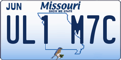 MO license plate UL1M7C