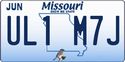 MO license plate UL1M7J