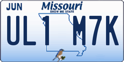 MO license plate UL1M7K