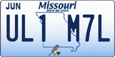 MO license plate UL1M7L