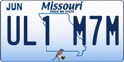 MO license plate UL1M7M
