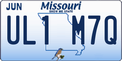 MO license plate UL1M7Q
