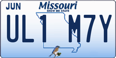 MO license plate UL1M7Y