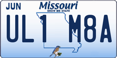 MO license plate UL1M8A