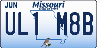 MO license plate UL1M8B