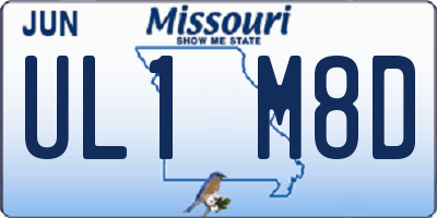MO license plate UL1M8D