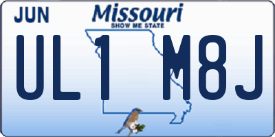 MO license plate UL1M8J
