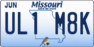 MO license plate UL1M8K
