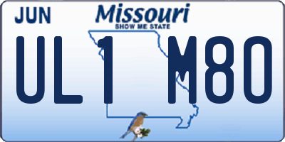 MO license plate UL1M8O