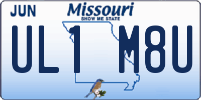MO license plate UL1M8U