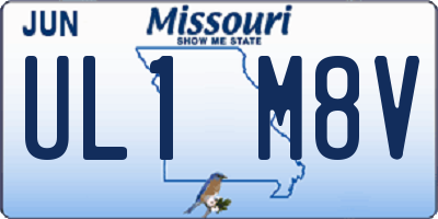MO license plate UL1M8V