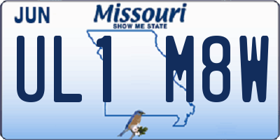 MO license plate UL1M8W
