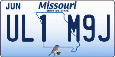 MO license plate UL1M9J