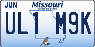 MO license plate UL1M9K