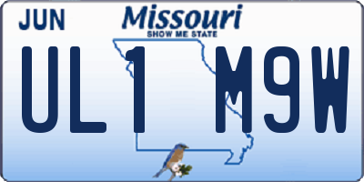 MO license plate UL1M9W