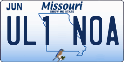 MO license plate UL1N0A