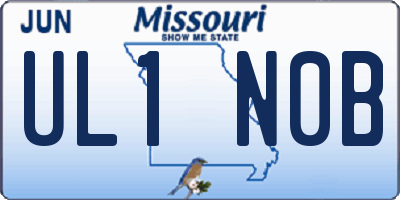 MO license plate UL1N0B