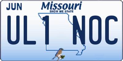 MO license plate UL1N0C