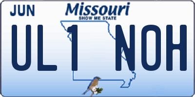 MO license plate UL1N0H